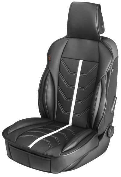 WALSER PKW Sitzauflage Kimi im Rennsportdesign schwarz/weiß, 1 Stück