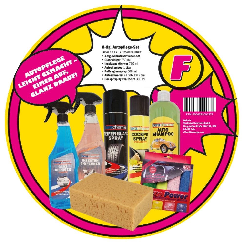forstinger-putzkbel-no1-2 FORSTINGER Autopflegeset im Kübel 8-tlg.