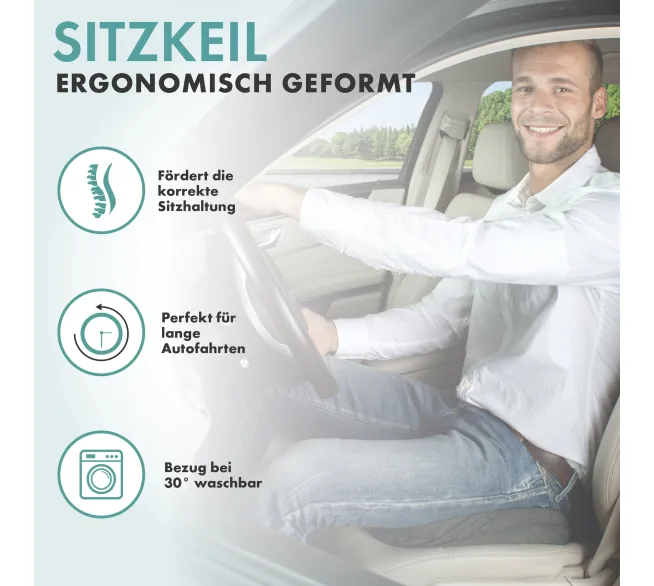WALSER Sitzkeil Joel für ergonomisches Sitzen im Auto
