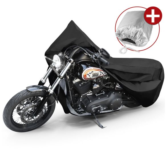 WALSER Premium Motorrad Abdeckplane L wasserdicht - 250x100x130 cm schwarz WALSER Premium Motorrad Abdeckplane L wasserdicht - 250x100x130 cm schwarz